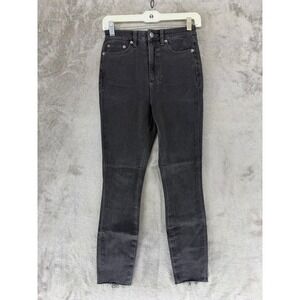 Ksubi Jeans Women 25 Skinny High Rise Black Raw Hem EUC